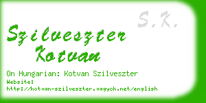 szilveszter kotvan business card